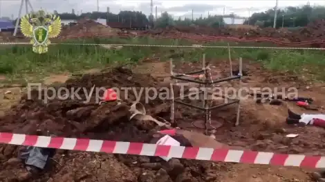 Место гибели двух рабочих в Нижнекамске