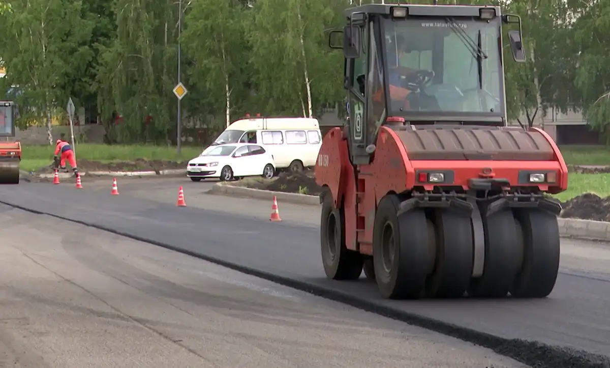 Ремонт дороги в Нижнекамске