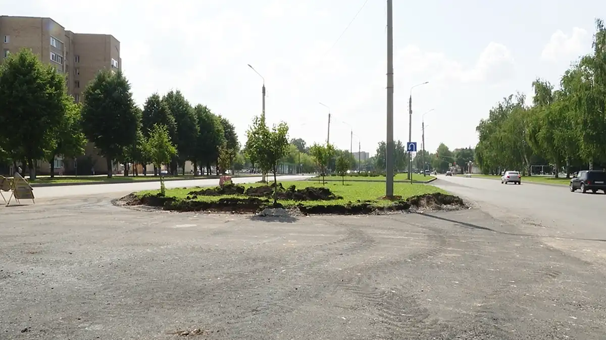 разворот. дорога, ремонт