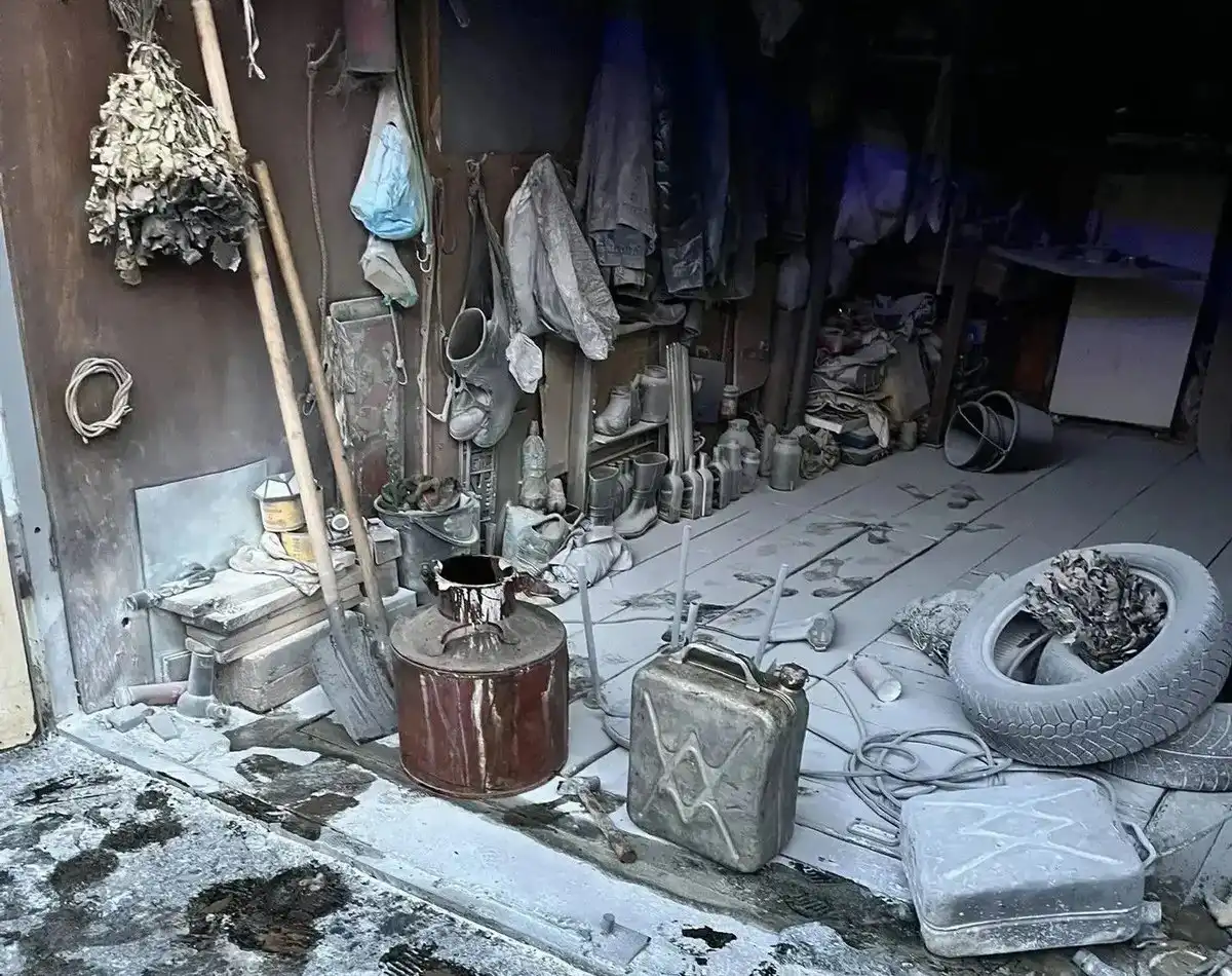 Пожар в гараже в поселке Красный Ключ в Нижнекамске