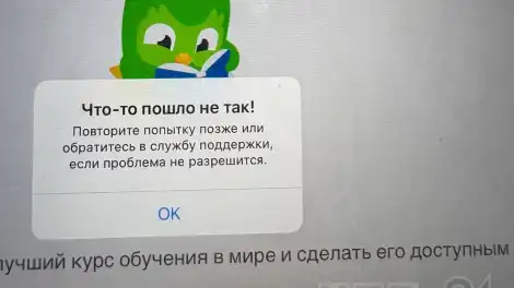 приложение Duolingo сбой
