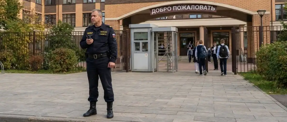 охранник возле школы
