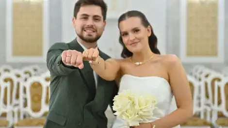 семейная пара в день свадьбы