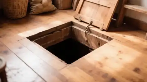 Открытый погреб в частном доме