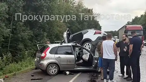 ДТП на дороге Казань — Ульяновск в Верхнеуслонском районе Татарстана