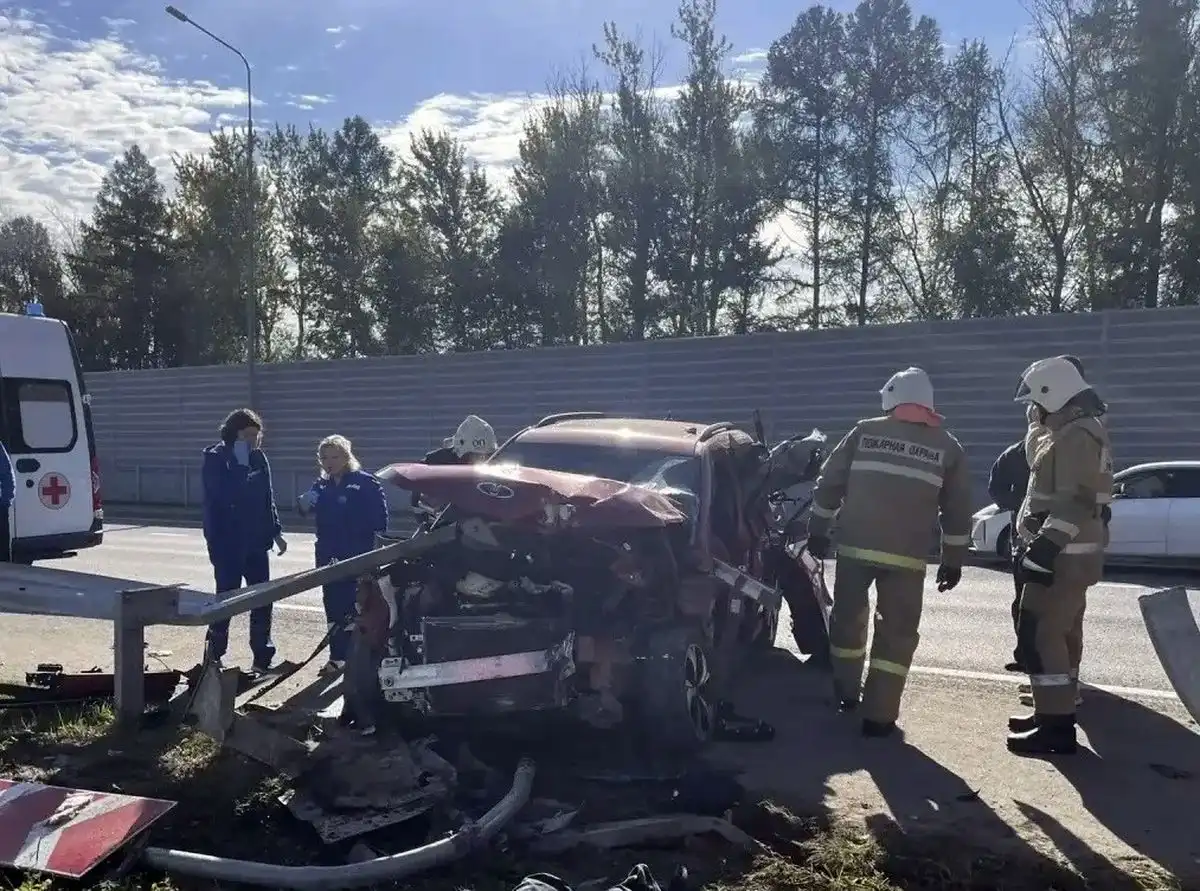 автомобиль врезался в отбойник