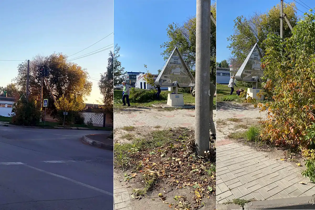 субботник вокруг памятника улице Первопроходцев