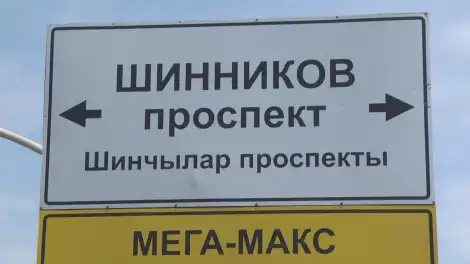 указатель на проспект Шинников в Нижнекамске