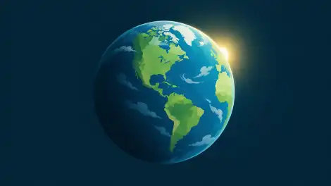 Планета Земля вид из космоса, сокращение углеродного следа