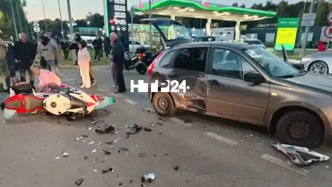 ДТП с Ладой Калиной и мотоциклом Нижнекамск 25 сентября