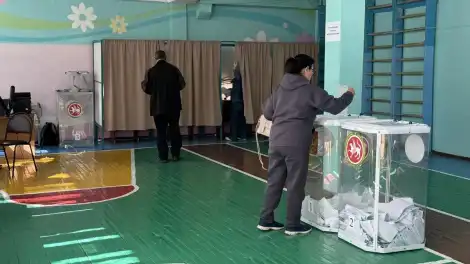 женщина голосует