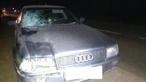 автомобиль Ауди после наезда