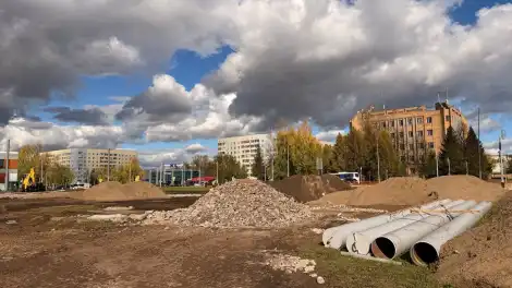 работы в будущем сквере имени Зеленова в Нижнекамске