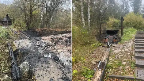 сгоревшая часовня в нацпарке Нижняя Кама