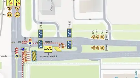 Карта проспекат Мира в Нижнекамске